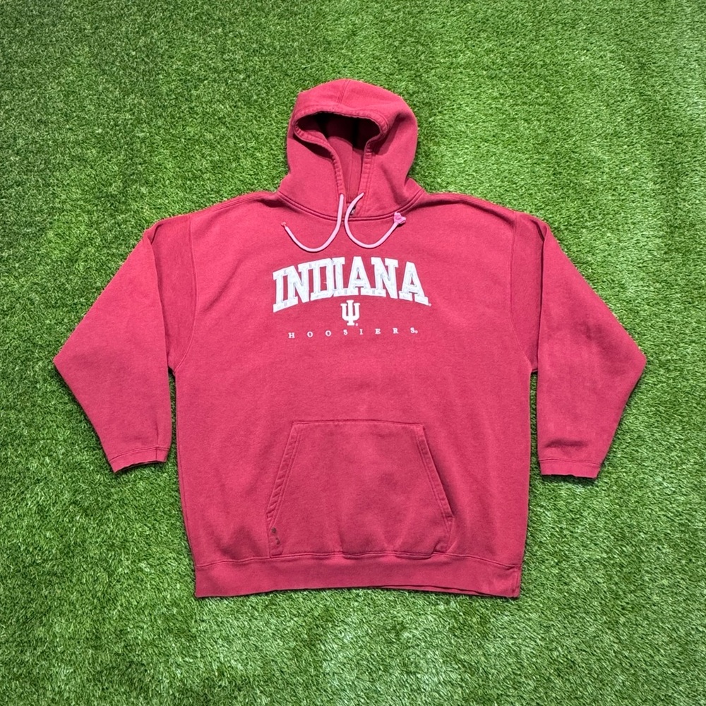 Vintage NCAA Indiana Hoosiers Hoodie Sweatshirt Men’s Size 2XL Red White